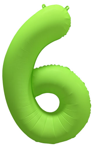 DecoNumber 6 Neon Green Balloon