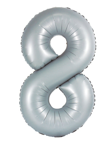 DecoNumber 8 Gray Balloon