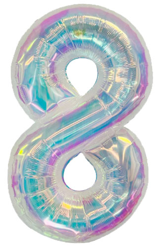 DecoNumber 8 Iridescent Balloon