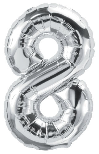 DecoNumber 8 Silver Balloon