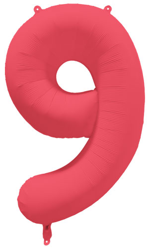 DecoNumber 9 Neon Red Balloon