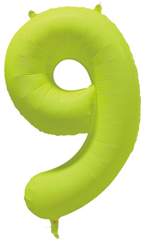 DecoNumber 9 Neon Yellow Balloon