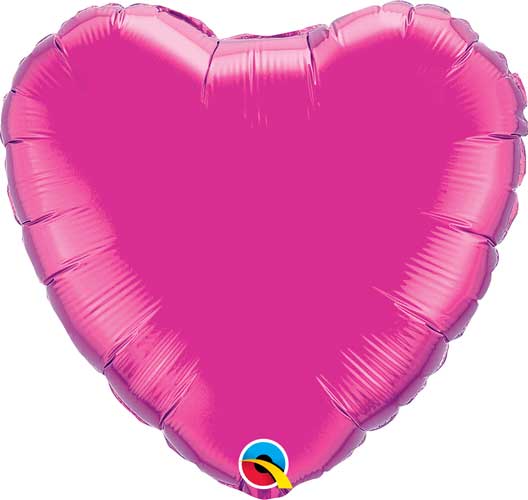 Magenta Heart Foil Balloons