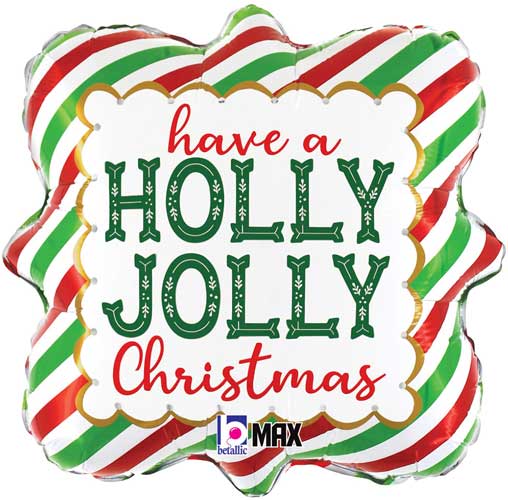 Holly Jolly Christmas Foil Balloons