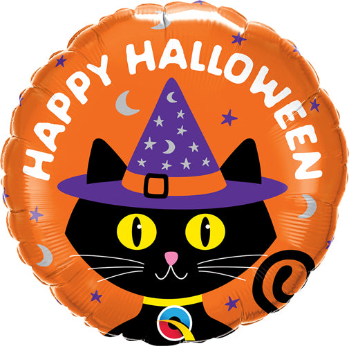 Halloween Black Cat and Hat Foil Balloons