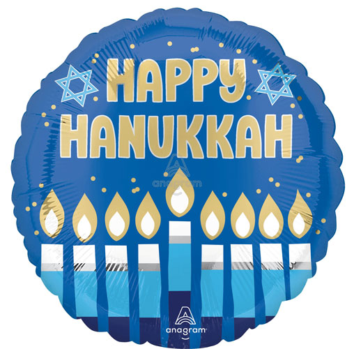 Happy Hanukkah Foil Balloons