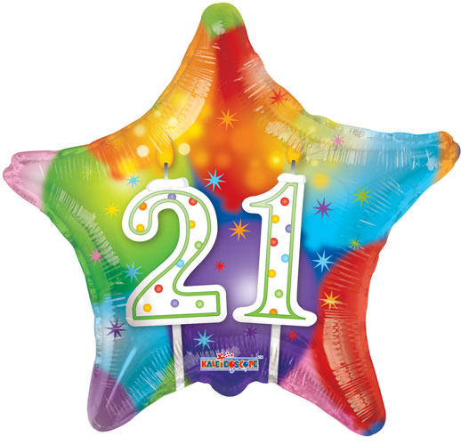 21st Birthday Candles Foil Balloons