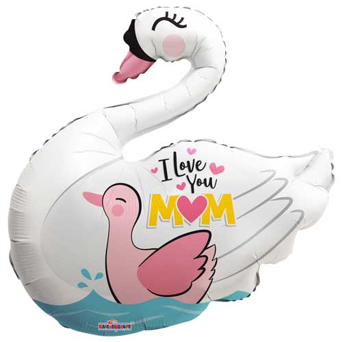 I Love You Mom Swan Shape