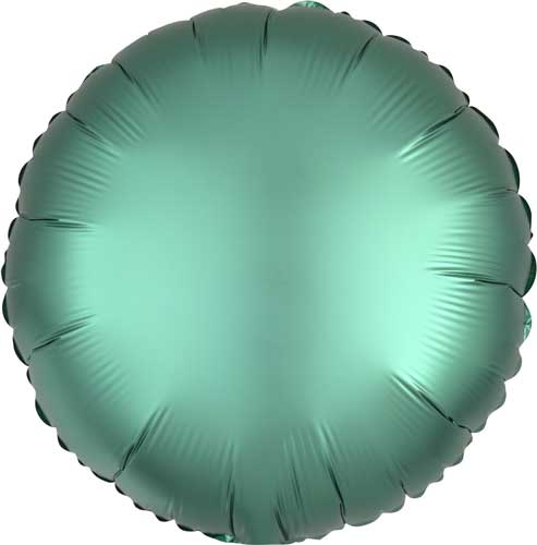 17 Inch Jade Satin Round Foil Balloons