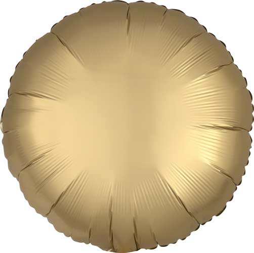 17 Inch Gold Satin Round Foil Balloons