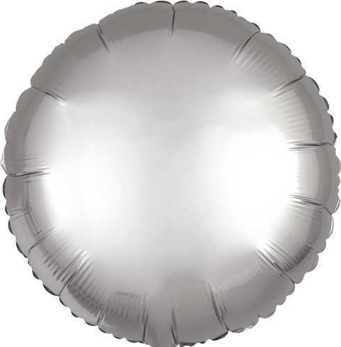 17 Inch Platinum Satin Round Foil Balloons