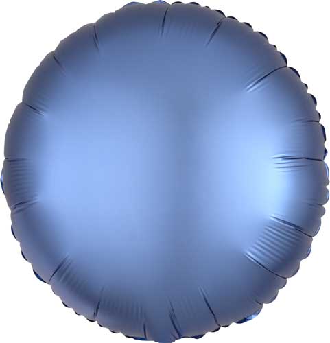 17 Inch Azure Satin Round Foil Balloons