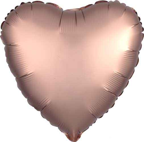 Rose Copper Satin Heart Foil Balloons