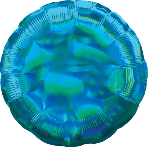 17 inch Cyan Iridescent Round Foil Balloons