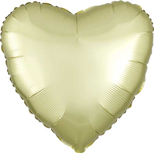 Yellow Pastel Satin Heart Foil Balloons