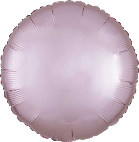 17 Inch Pink Pastel Satin Round Foil Balloons
