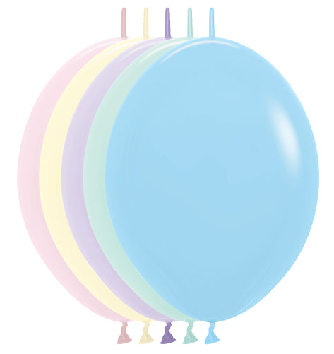 12 Pastel Matte Assorted Link-O-Loons