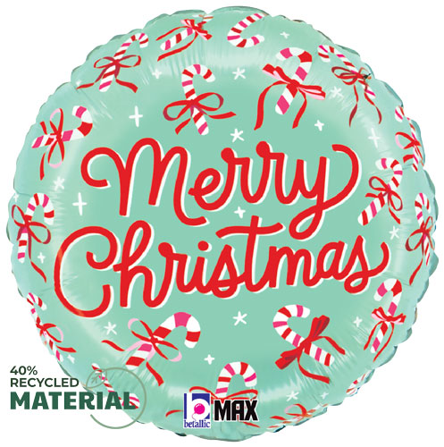 Christmas Candy Cane Bows Foil Balloons