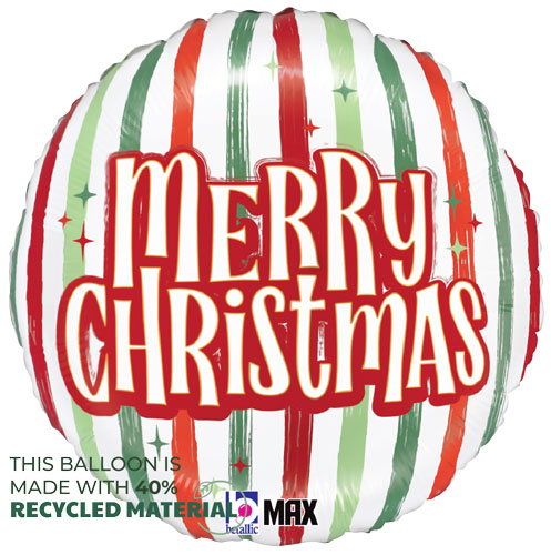 Christmas Retro Stripes Foil Balloons