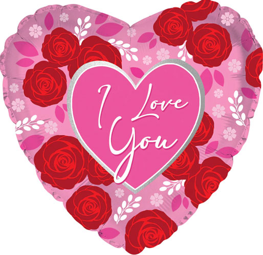I Love You Floral Foil Balloons