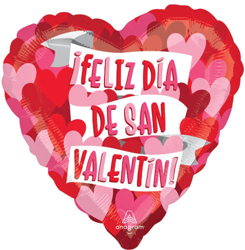 Playful Spanish Valentine's Day Hearts Foil Balloons