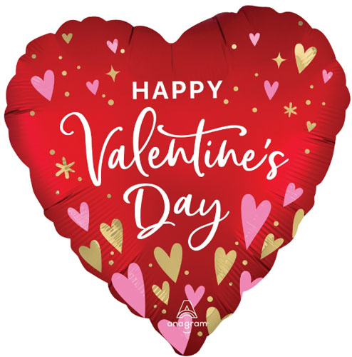 Satin Happy Valentine's Day Heartfelt Foil Balloons