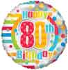 80th Birthday Foil Balloons - Packaged