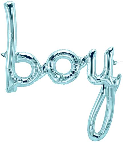 'boy' Pastel Blue Script Air-Fill