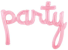 'party' Clear Pink Script Balloon