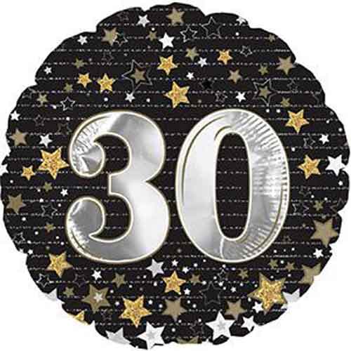 Birthday Gold Stars 30 Foil Balloons