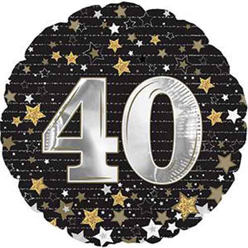 Birthday Gold Stars 40 Foil Balloons