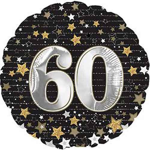 Birthday Gold Stars 60 Foil Balloons