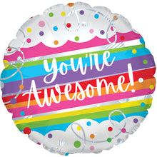 You're Awesome Stripes and Dots Foil Balloons
