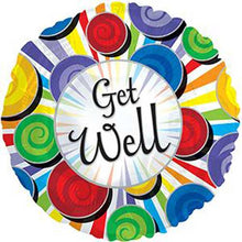 Get Well Swirls & Stripes Foil Balloon
