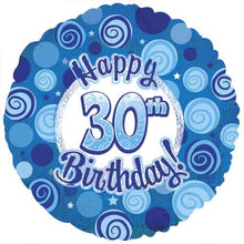 Dazzeloon Blue 30th Birthday Foil Balloons