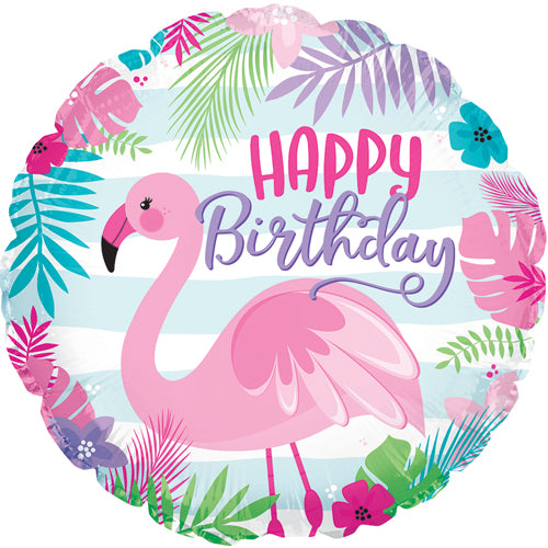 HBD Flamingo Foil Balloons