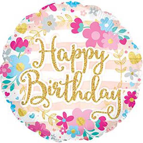 Birthday Glitter Font Foil Balloons