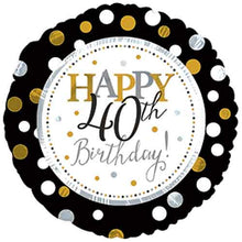 40th Birthday Dots & Lines Foil Balloons