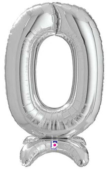StandUp Silver Number 0 Megaloon Balloon