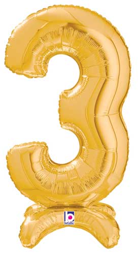 StandUp Gold Number 3 Megaloon Balloon