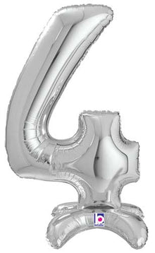 StandUp Silver Number 4 Megaloon Balloon