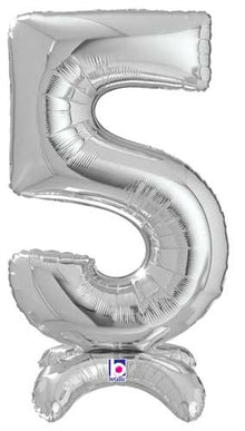 StandUp Silver Number 5 Megaloon Balloon