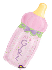 It's A Girl Baby Bottle Shape Foil Balloons