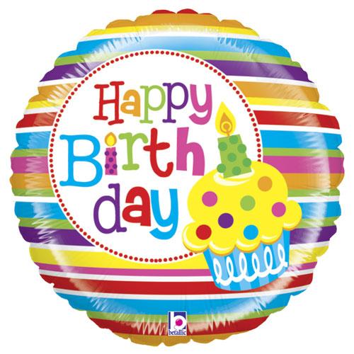 Mighty Cupcake Birthday Non-Foil Balloons