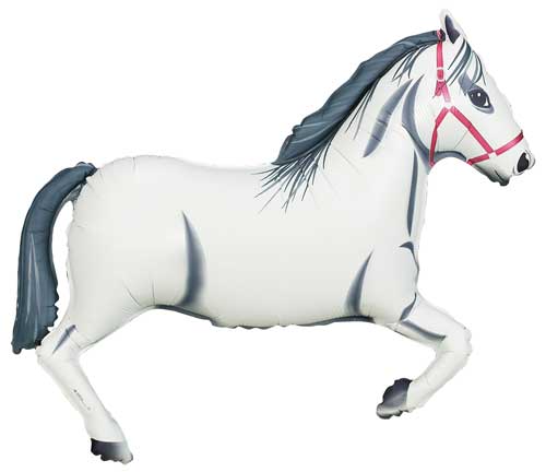 Horse White Foil Balloons