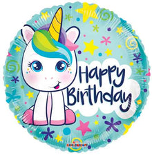 Birthday Cute Unicorn Foil Balloons