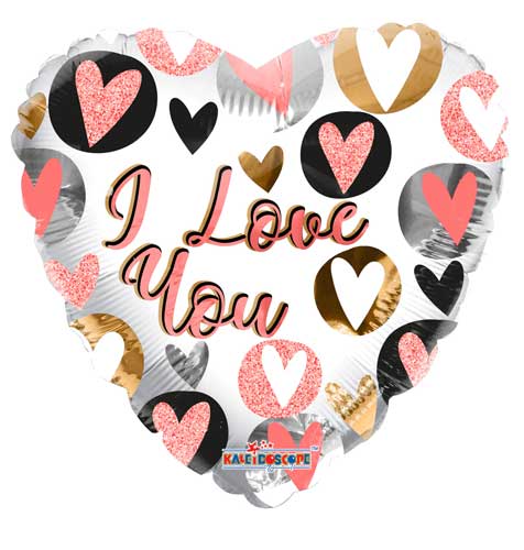 I Love You Glitter Foil Balloons