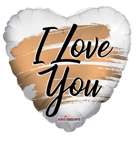 I Love You Gold Brush Matte Foil Balloons