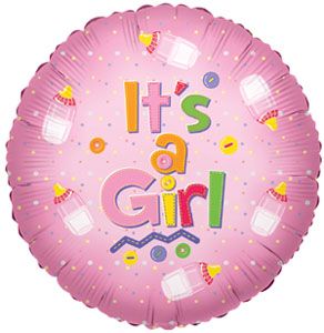 It's A Girl Baby Bottle Foil Balloons