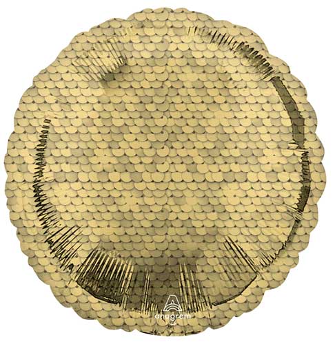 17 inch Glitter Gold Sequins Round balloon